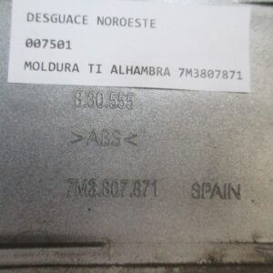 MOLDURA TRASERA IZQUIERDA SHARAN ALHAMBRA 7M3807872